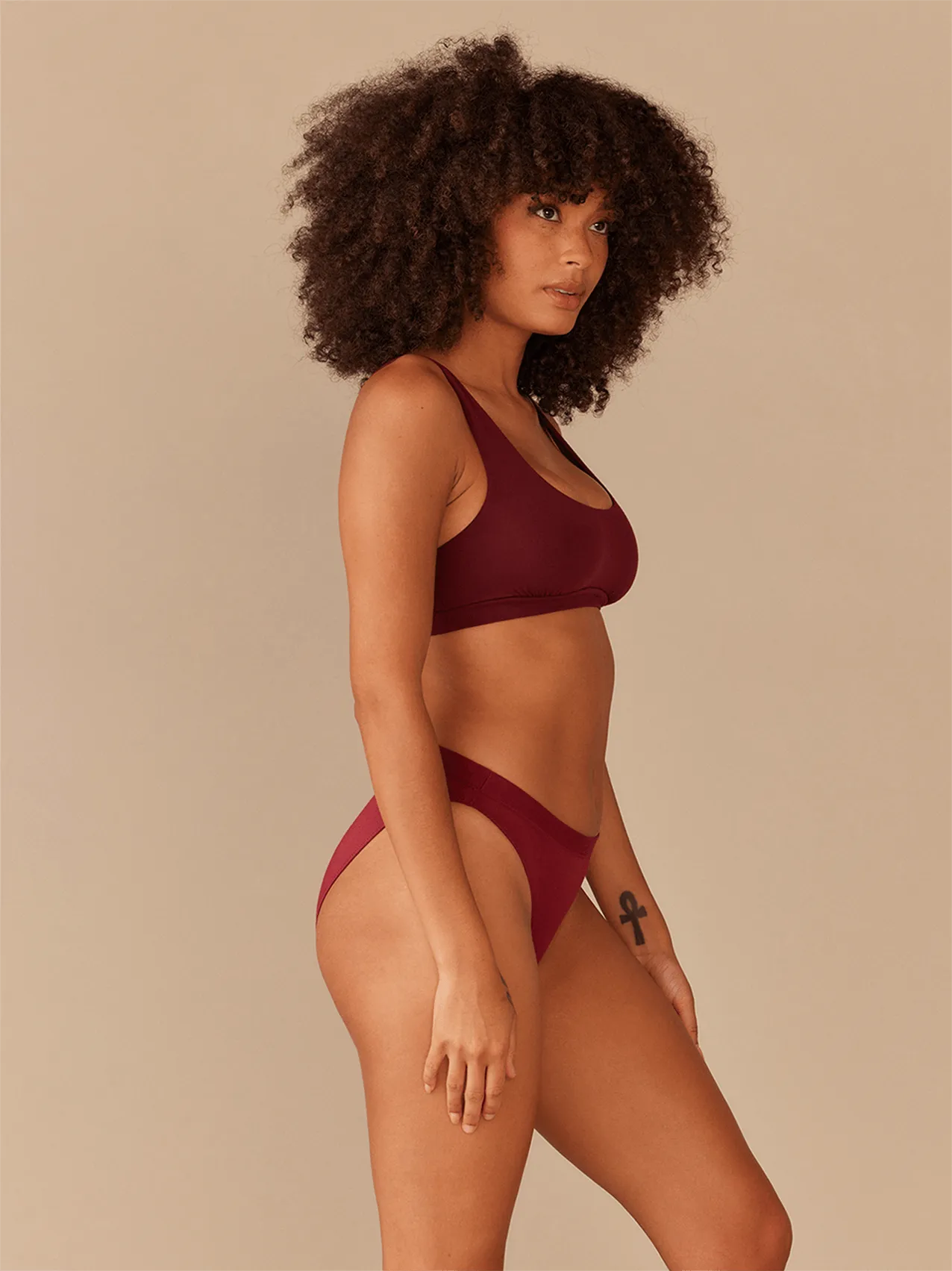 FeelFree Square Neck Bralette | Cabernet/Cabernet