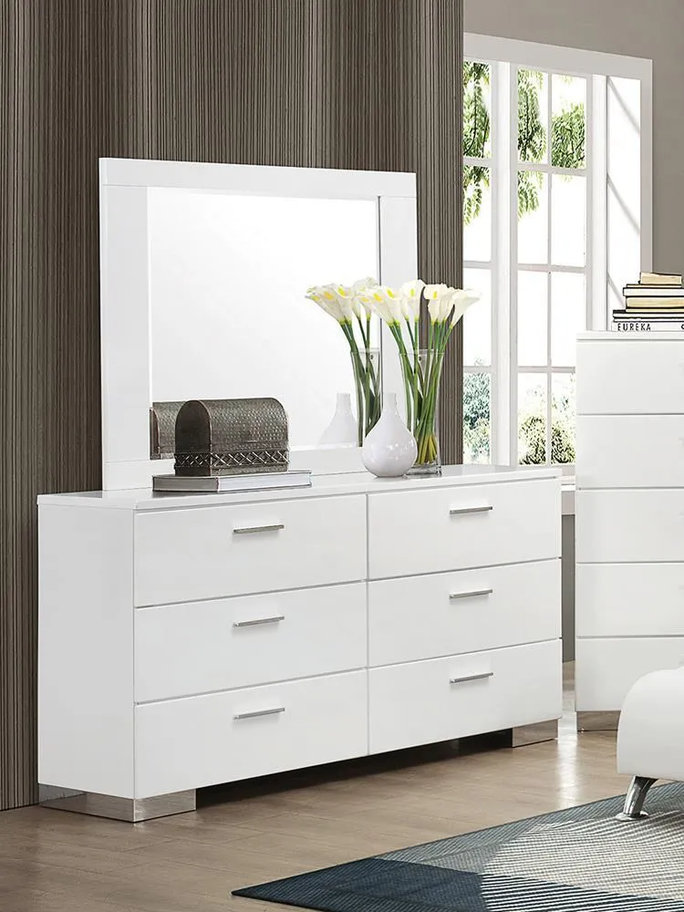 Felicity Glossy White Dresser Mirror