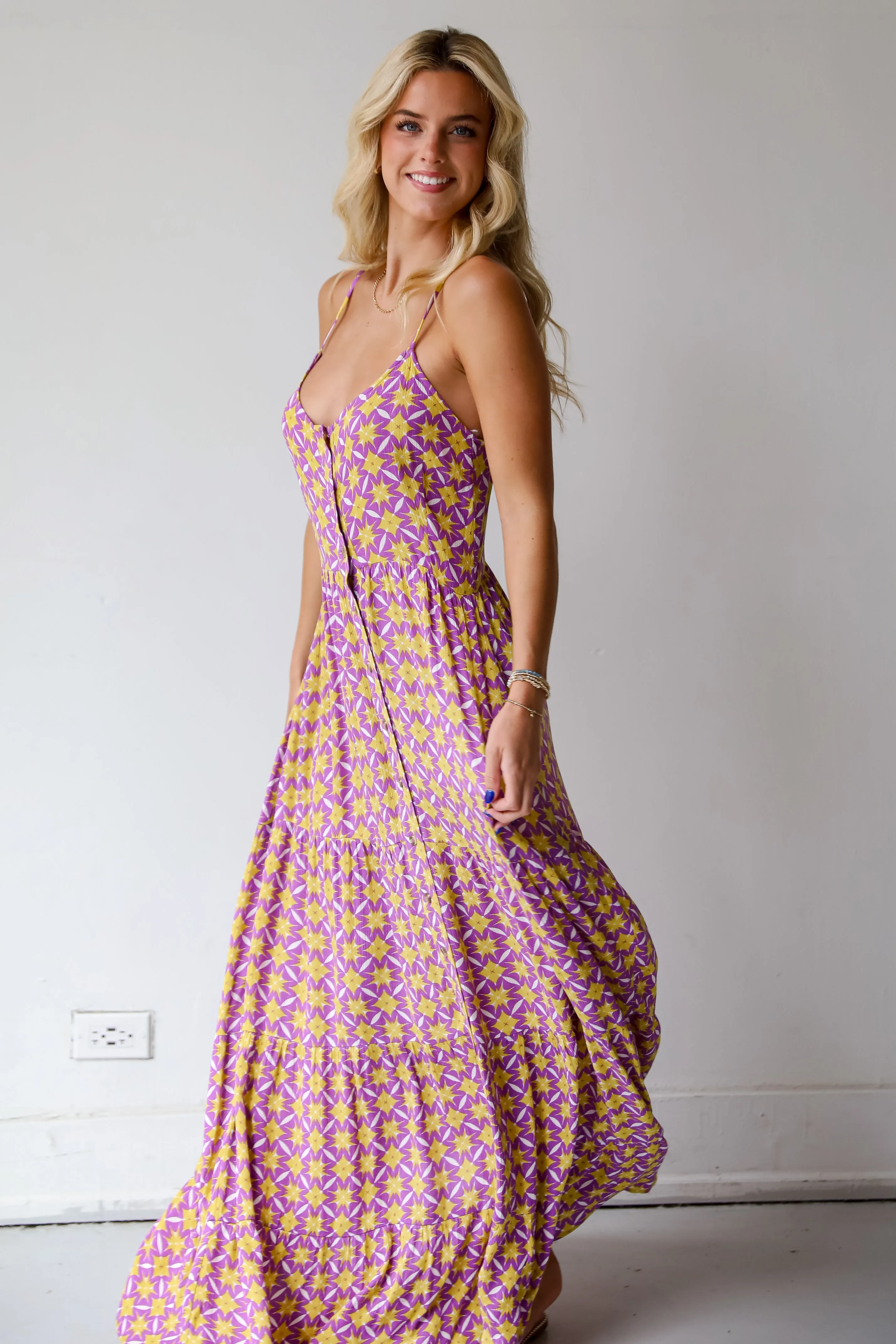 FINAL SALE - Easily Radiant Purple Tiered Maxi Dress