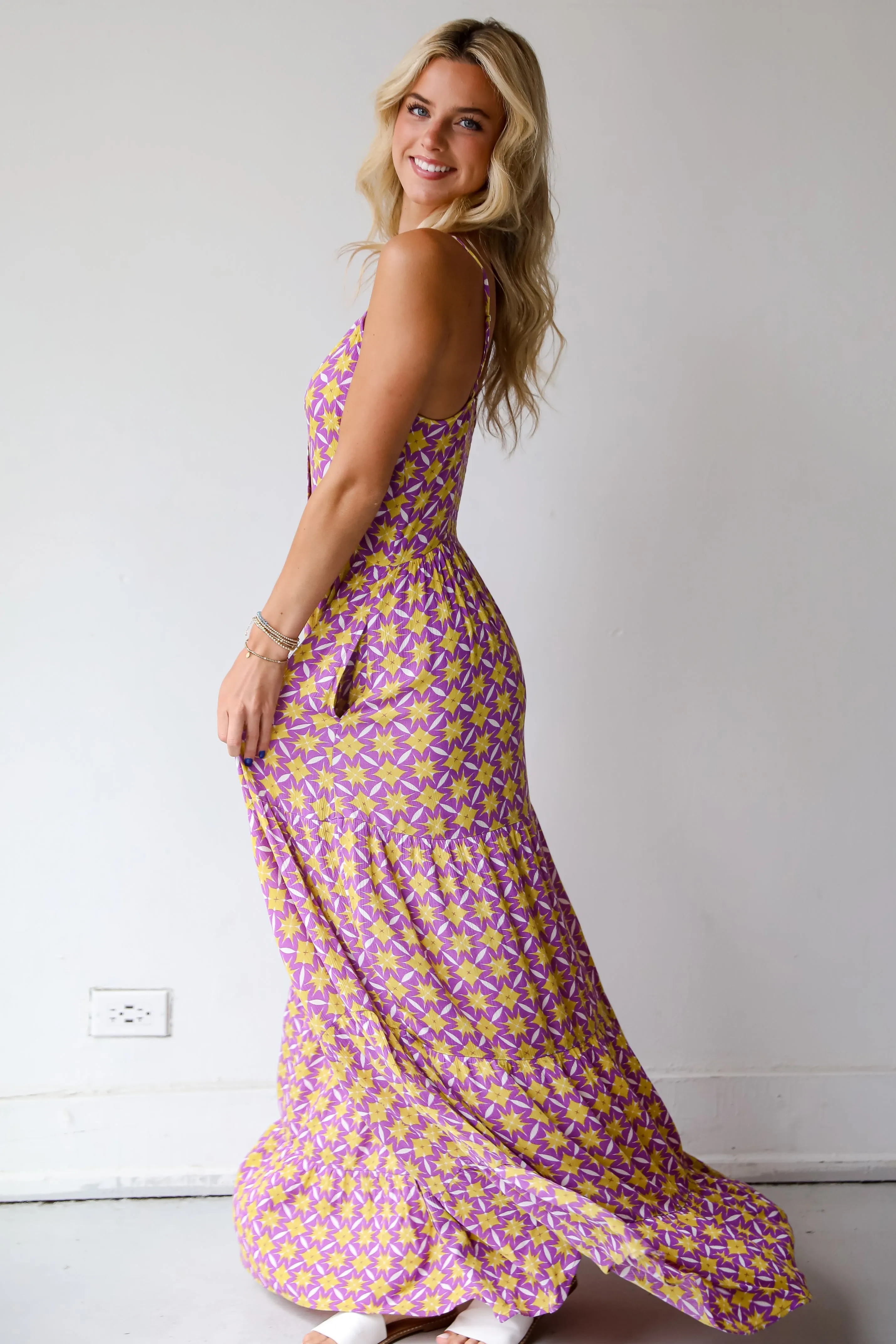 FINAL SALE - Easily Radiant Purple Tiered Maxi Dress