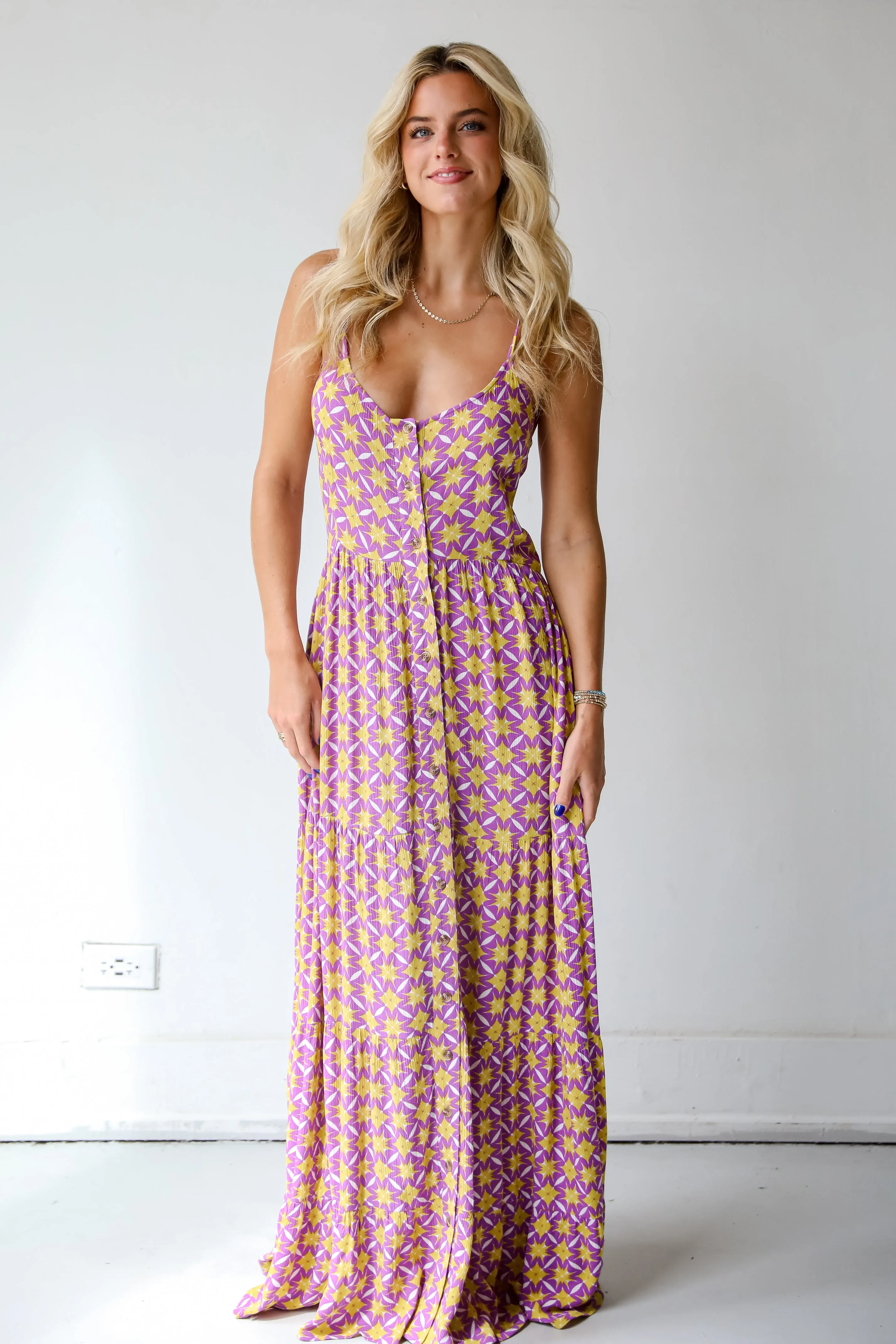 FINAL SALE - Easily Radiant Purple Tiered Maxi Dress