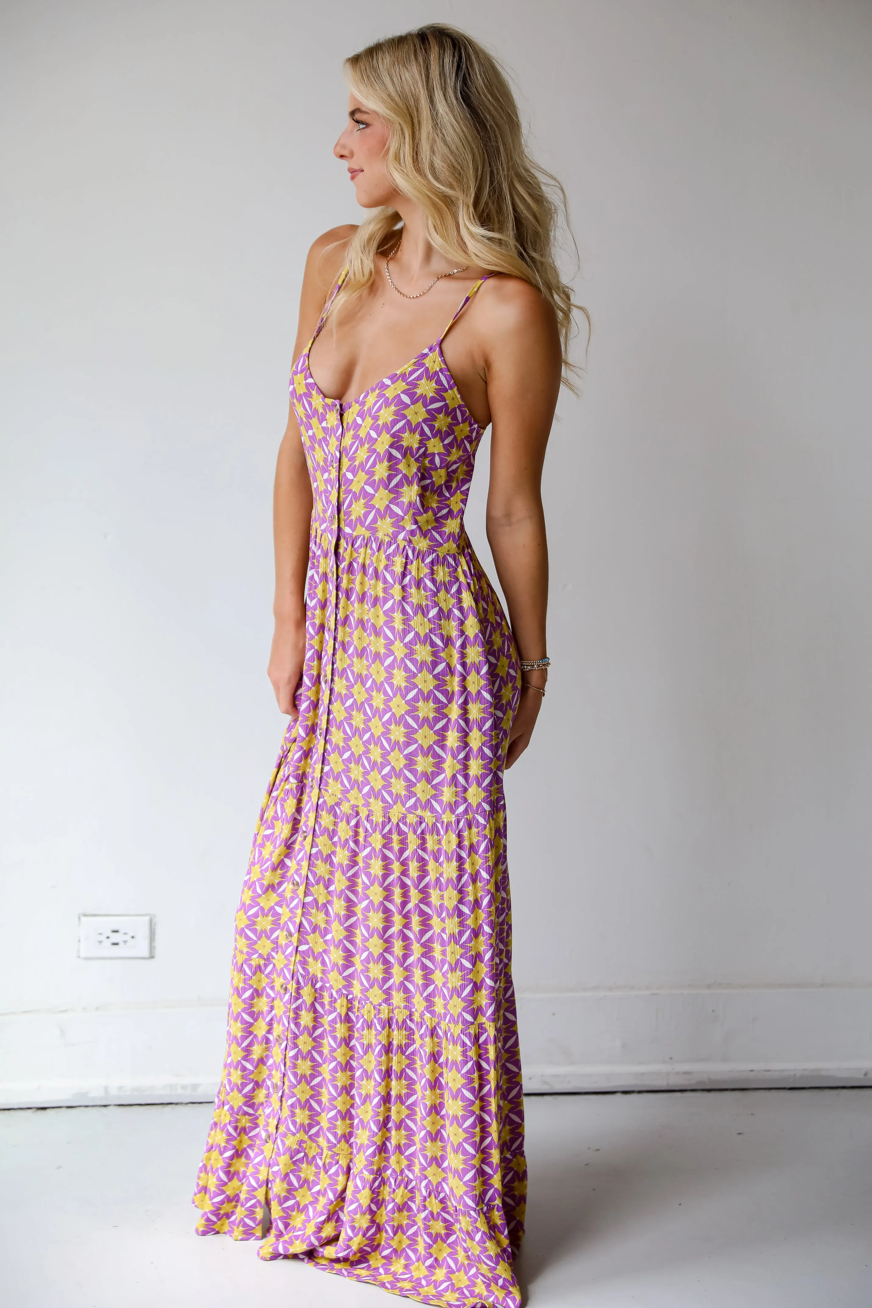 FINAL SALE - Easily Radiant Purple Tiered Maxi Dress