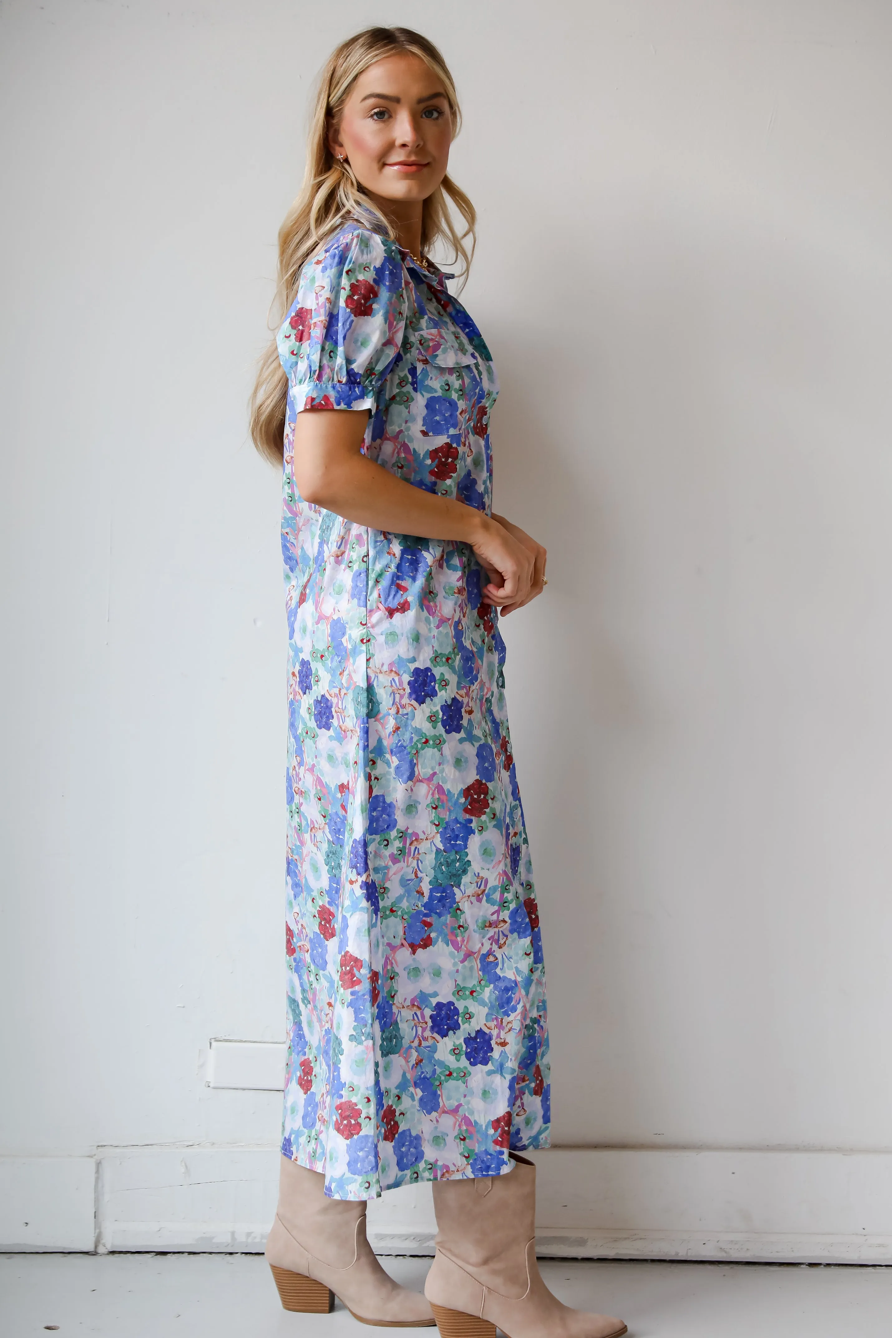 FINAL SALE - Favorite RSVP Blue Floral Maxi Dress