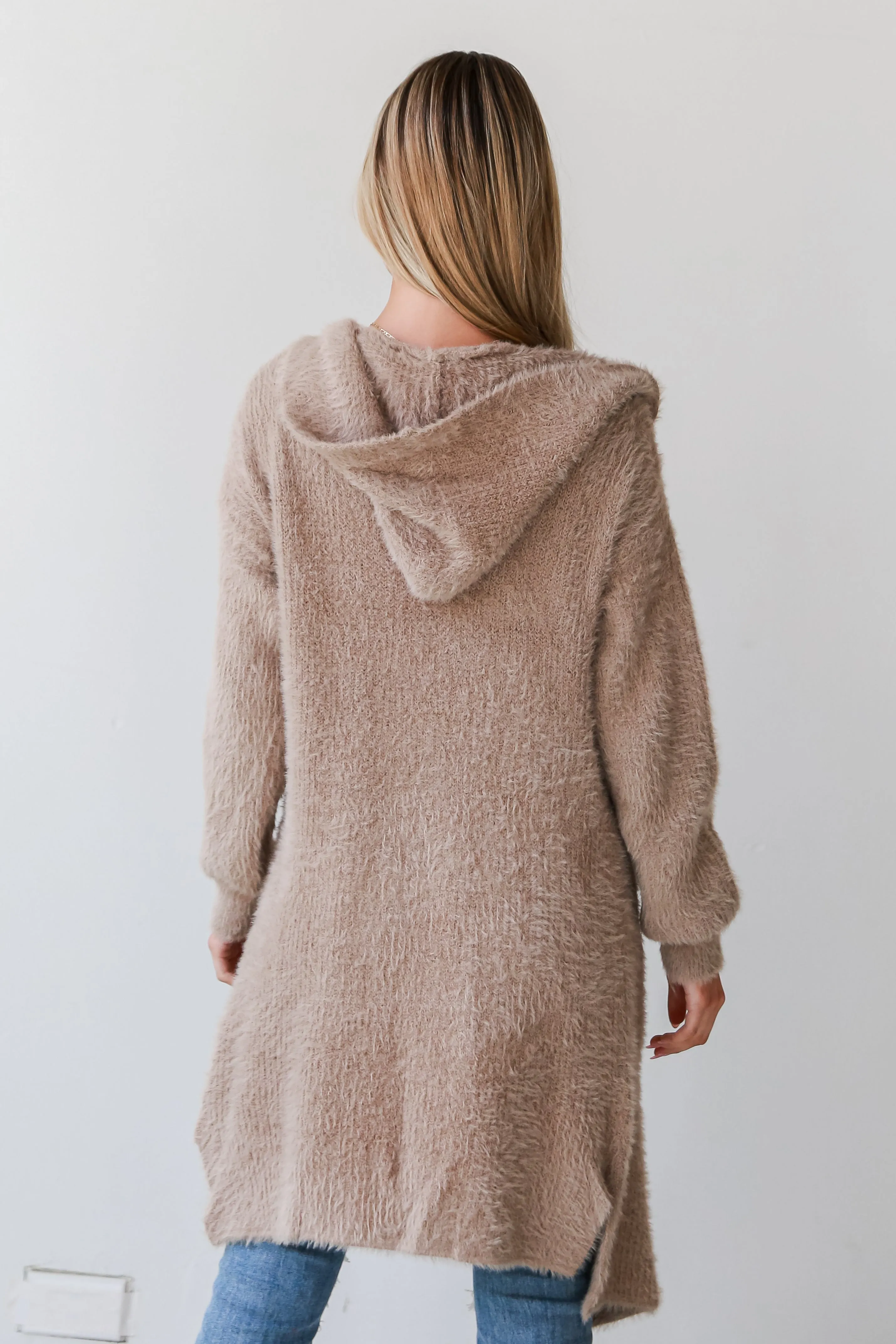 FINAL SALE - Keep Me Bundled Eyelash Knit Hooded Cardigan - DOORBUSTER