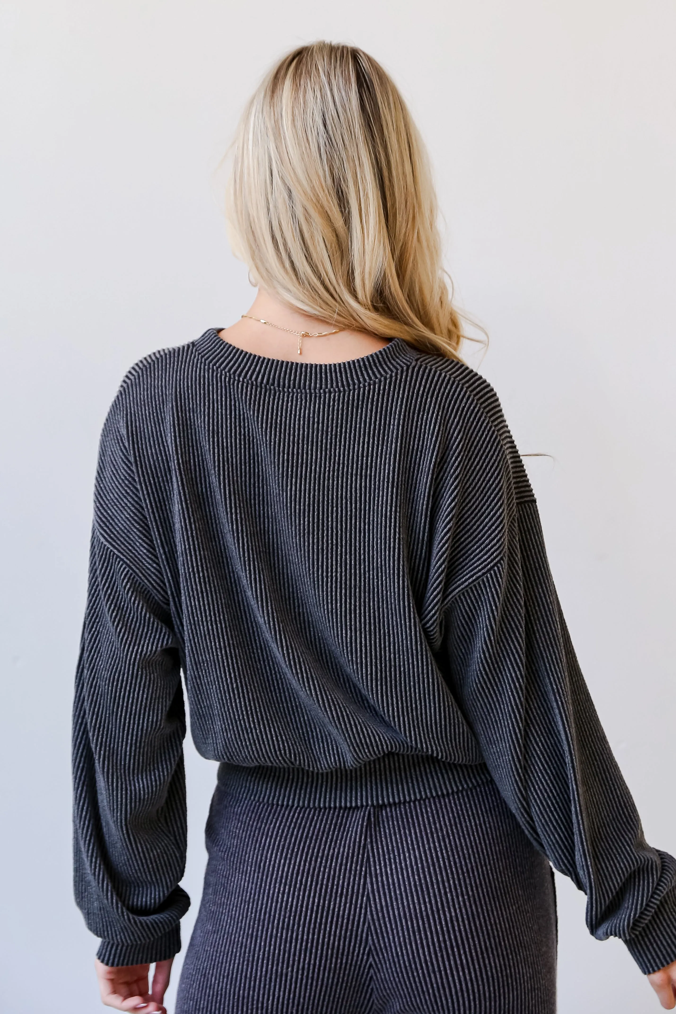 FINAL SALE - Perfect Aesthetic Cropped Corded Pullover