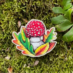 Fly Agaric Mushroom Wooden Pin