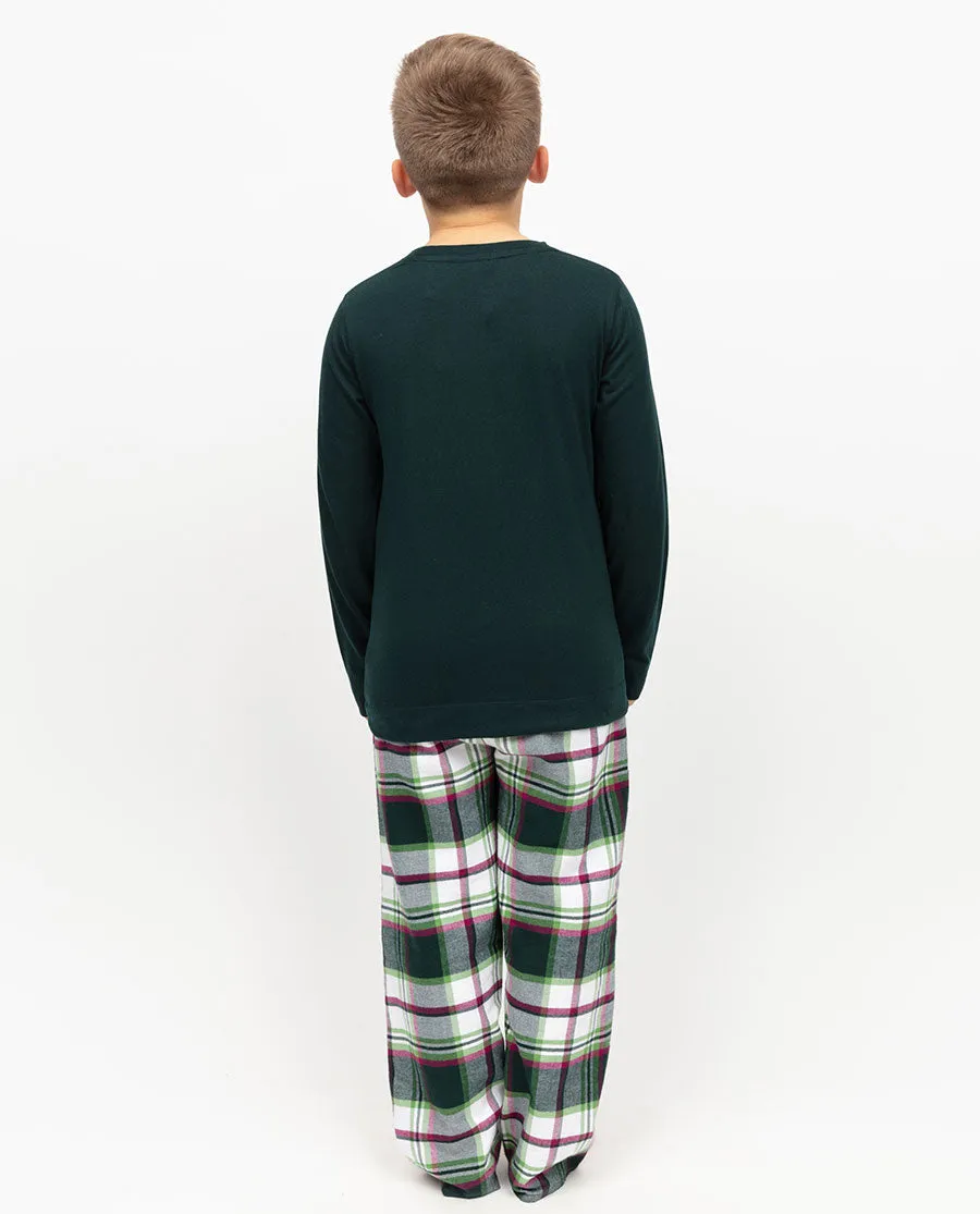 Forrest Kids Unisex Jersey T-shirt and Brushed Check Pyjama Set