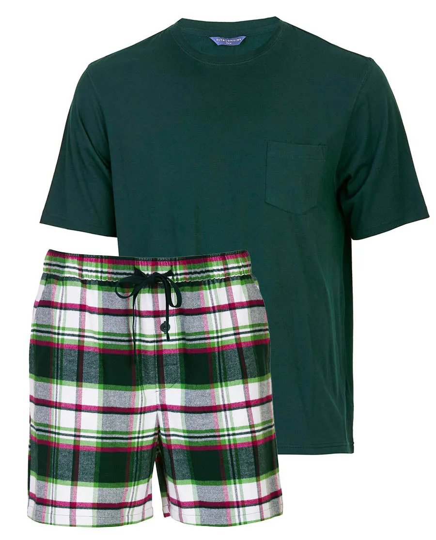 Forrest Mens Jersey T-shirt and Brushed Check Shorty Set