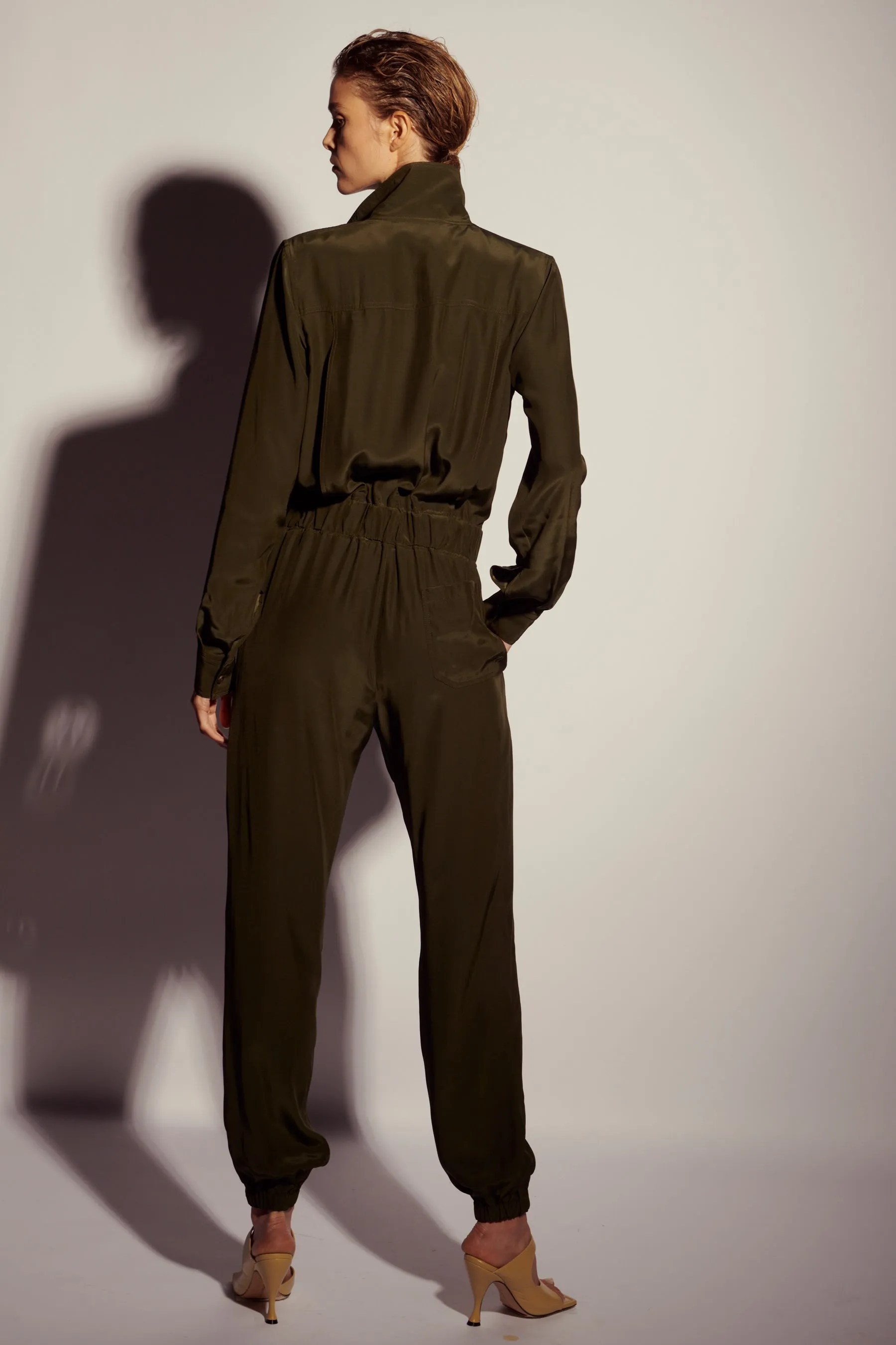 Fortuna Silk Jumpsuit - Military