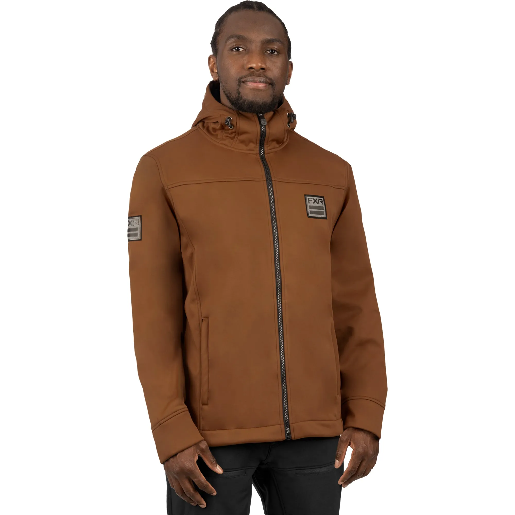 FXR  Mens Hydrogen Softshell Jacket Waterproof Zippered Hand Pockets Copper