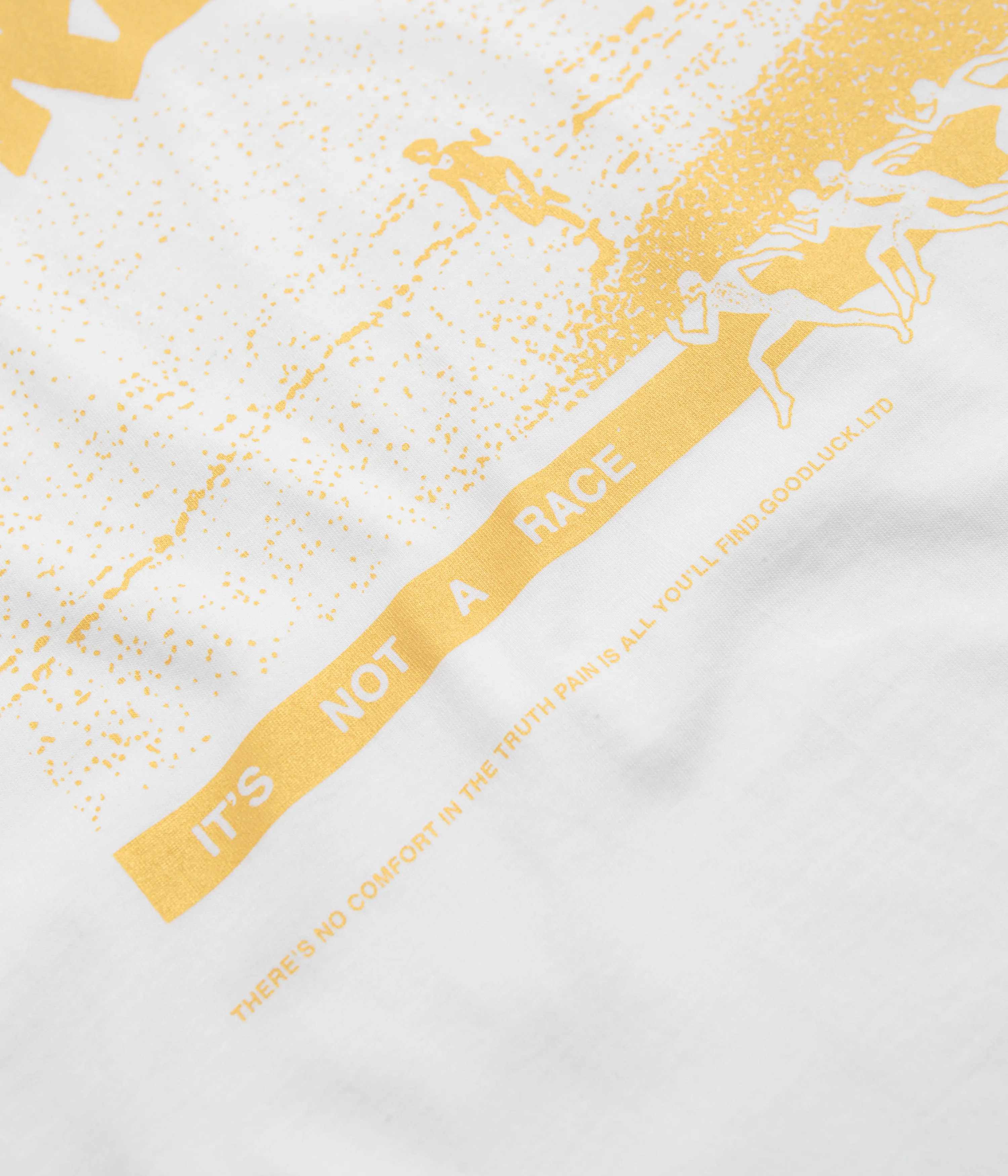 Garden Not A Race T-Shirt - White / Gold