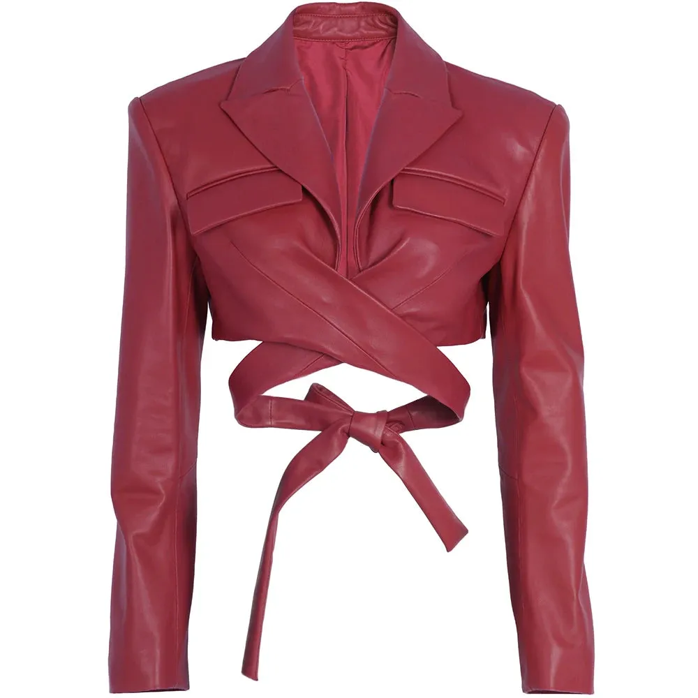 Genuine Leather Crop jacket