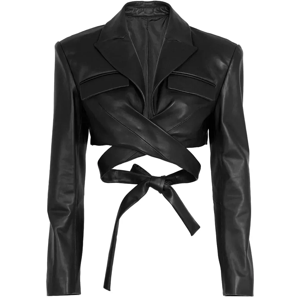 Genuine Leather Crop jacket