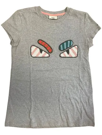 Girls Grey Fendi Eyes T-Shirt