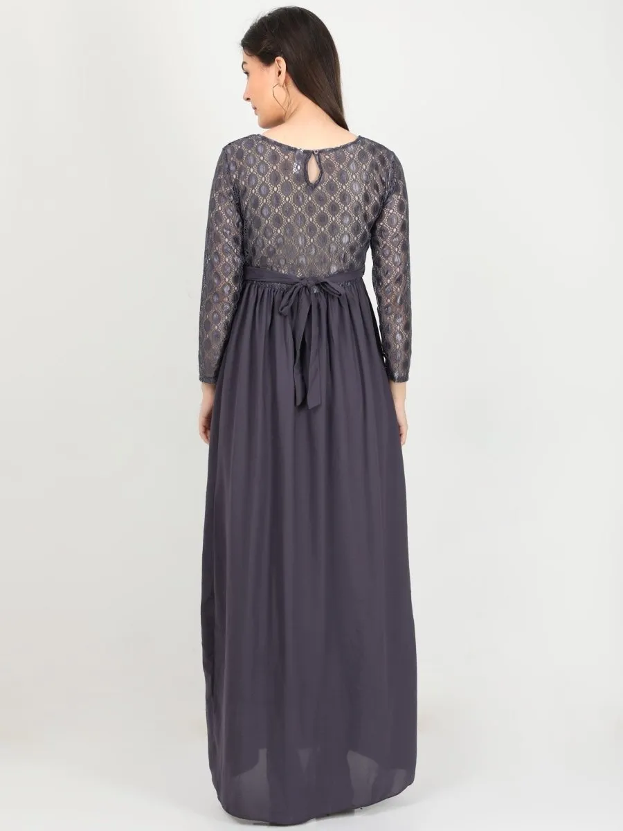 Glamorous Grey Maternity Gown