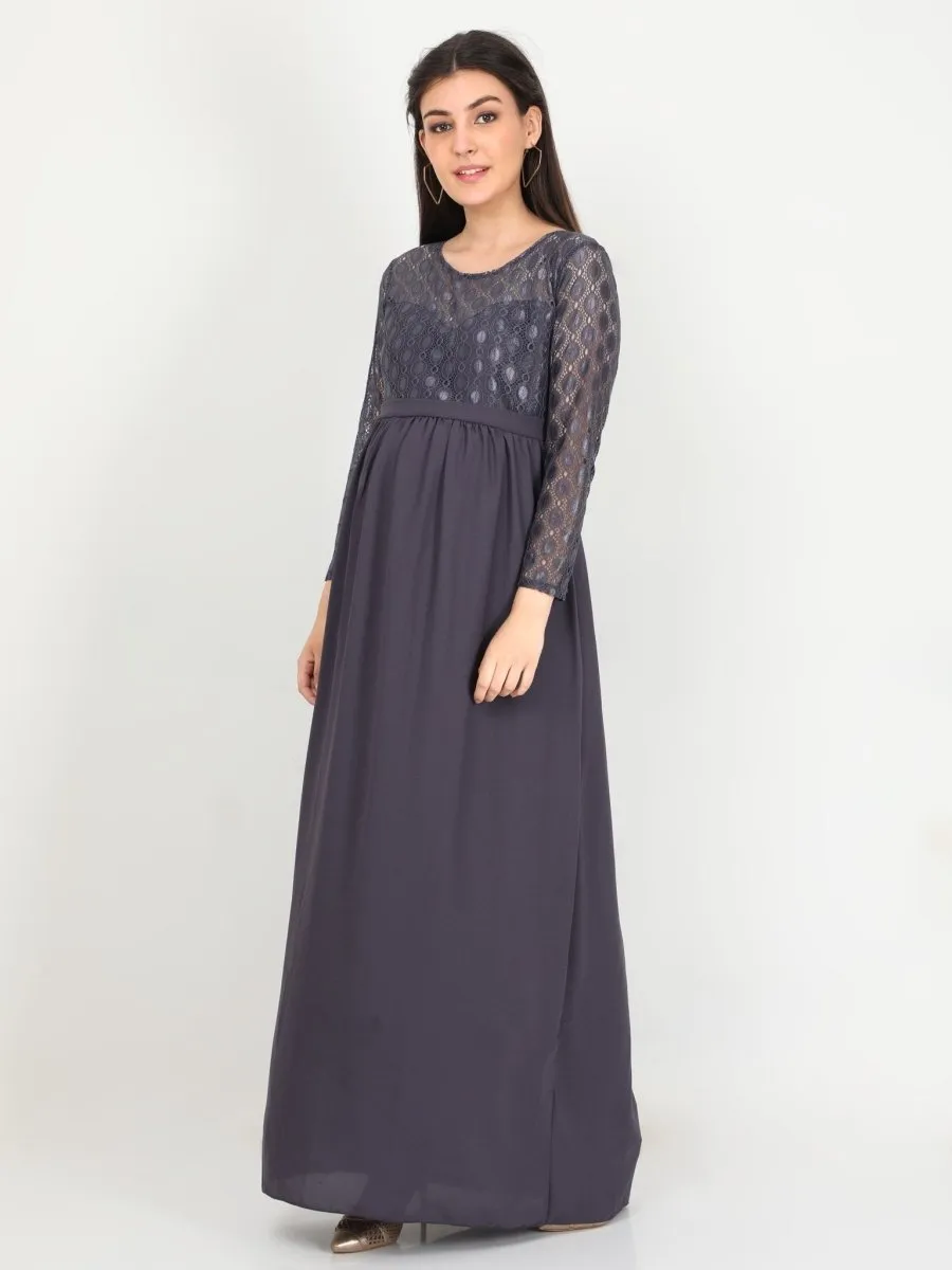 Glamorous Grey Maternity Gown