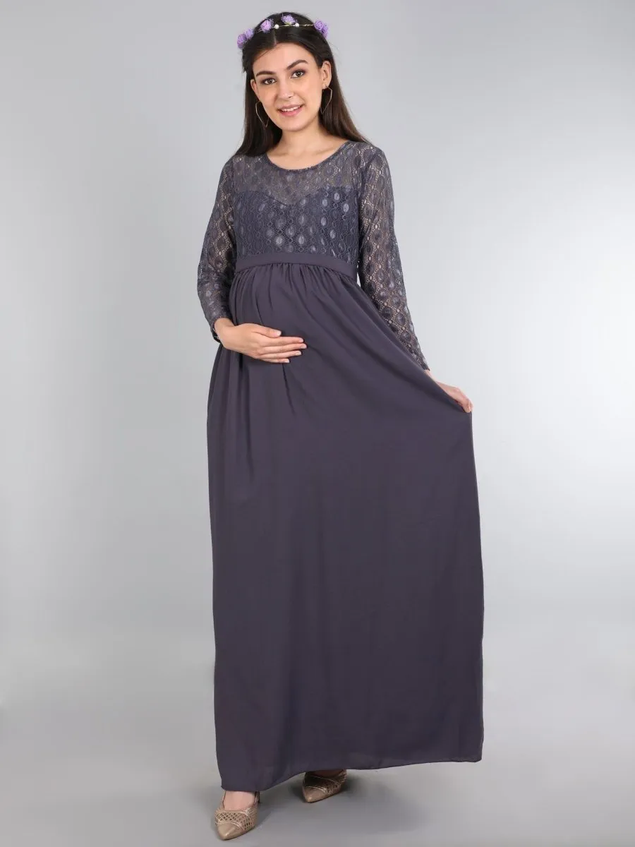 Glamorous Grey Maternity Gown