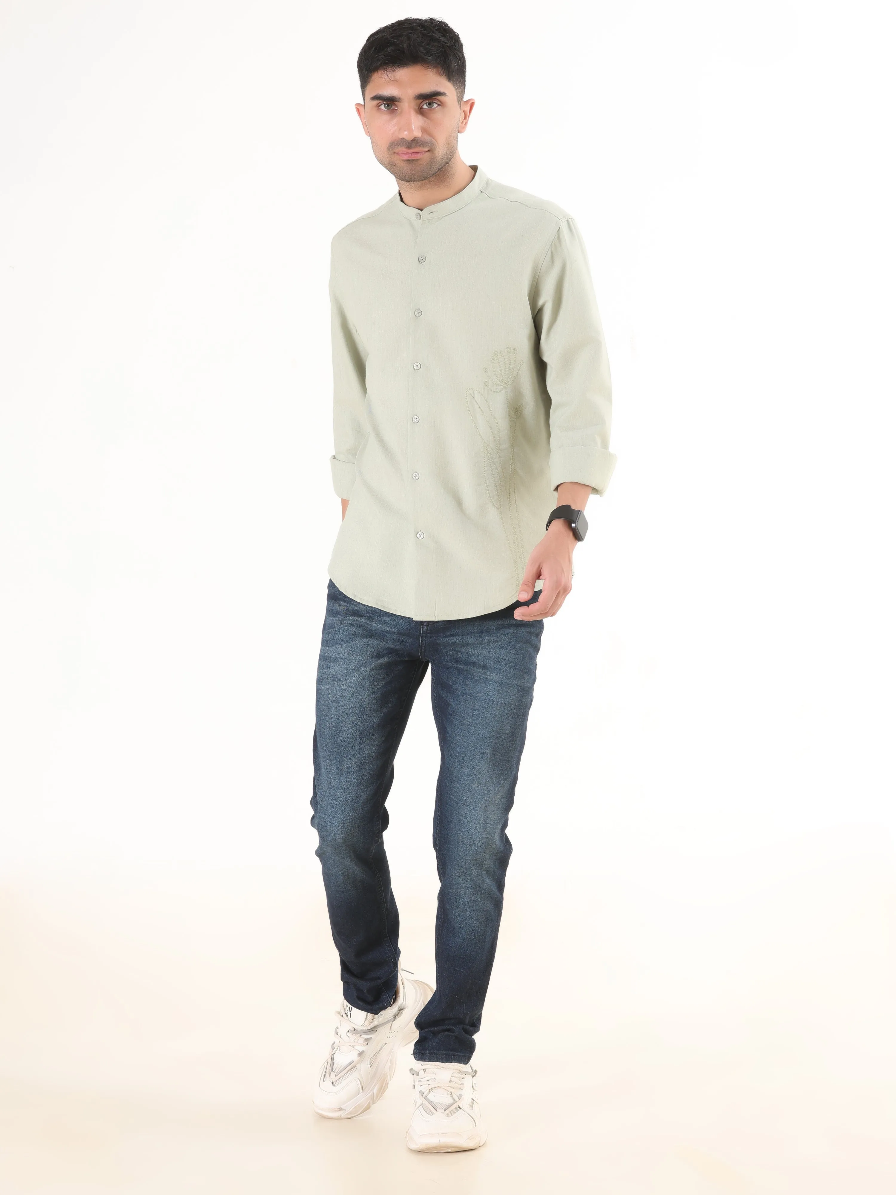 Grey Full Sleeve Shirt - Men's Semi Casual