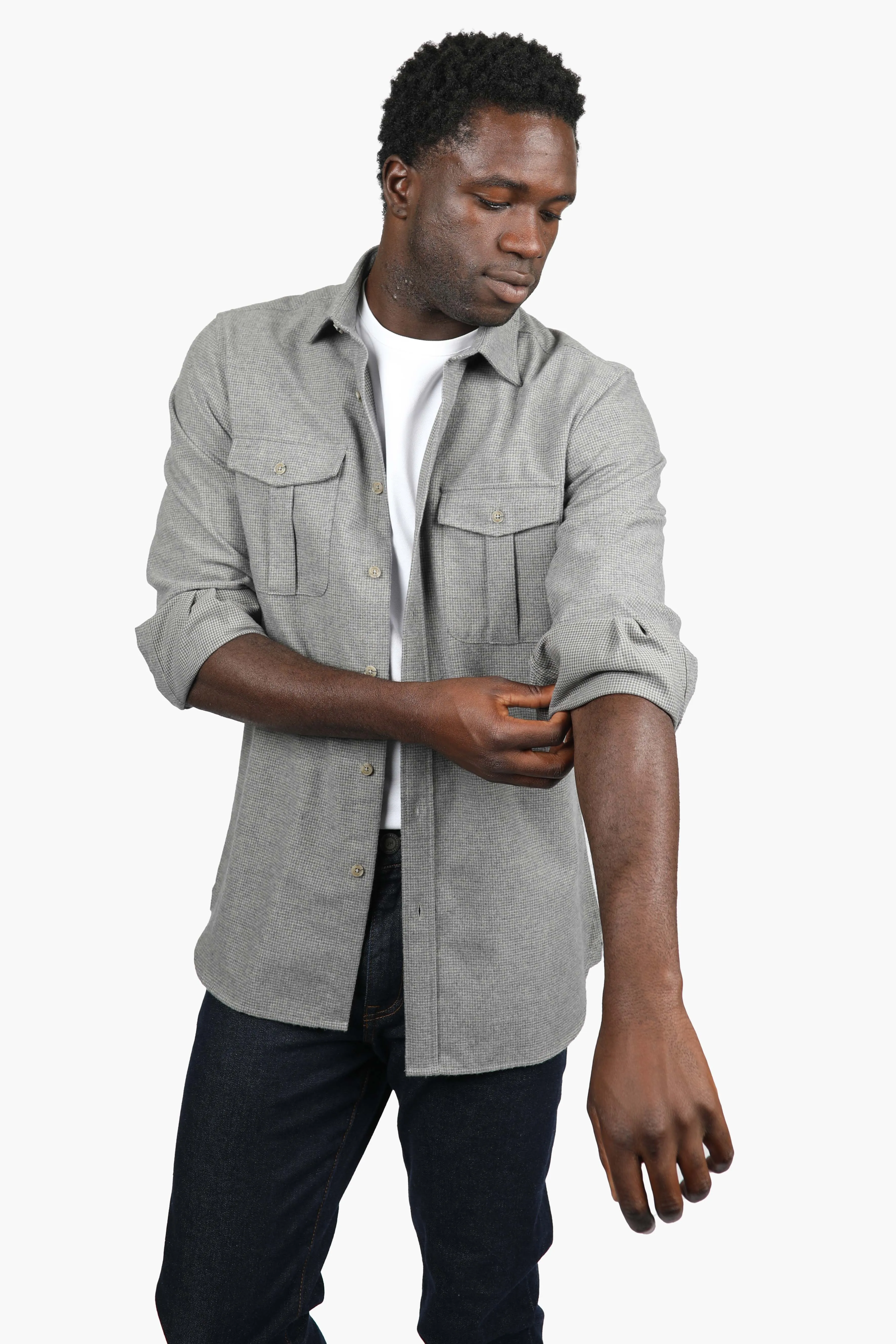 Grey Mini Check Shirt