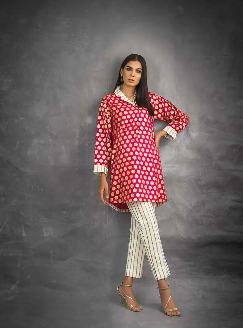 Gul Ahmed Glamorous Luxury Limited Eid Edition 2019 – 2 PC Glitter Printed Suit EA-87