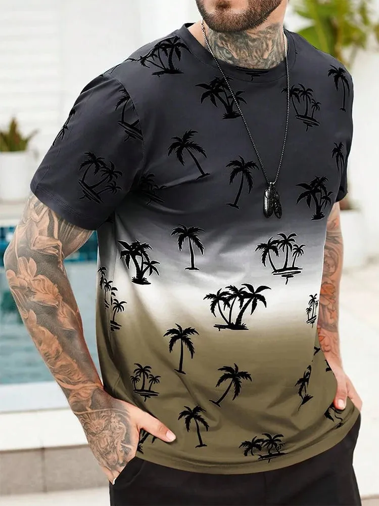 Hawaiian Street Fashion Men's T-shirt New Summer Beach Vacation Men's Casual T-shirt Outdoor Beach Men's Short-sleeved Top