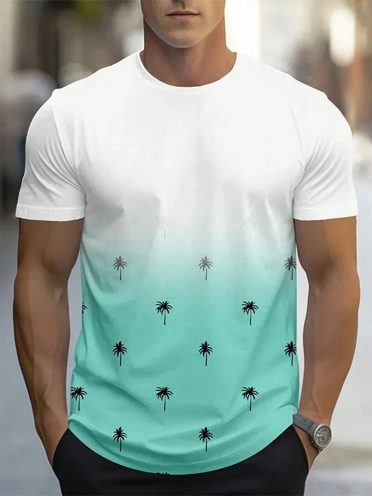 Hawaiian Street Fashion Men's T-shirt New Summer Beach Vacation Men's Casual T-shirt Outdoor Beach Men's Short-sleeved Top