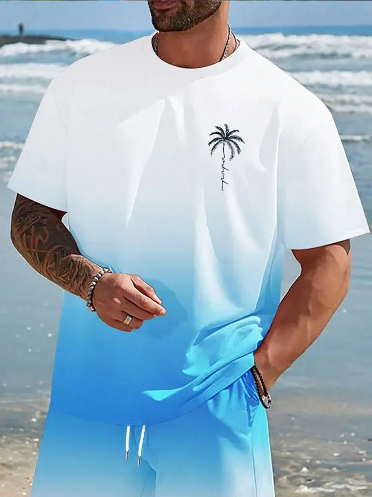 Hawaiian Street Fashion Men's T-shirt New Summer Beach Vacation Men's Casual T-shirt Outdoor Beach Men's Short-sleeved Top