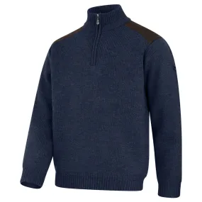 Hebrides II Zip Neck Windproof Pullover - Storm Blue by Hoggs of Fife