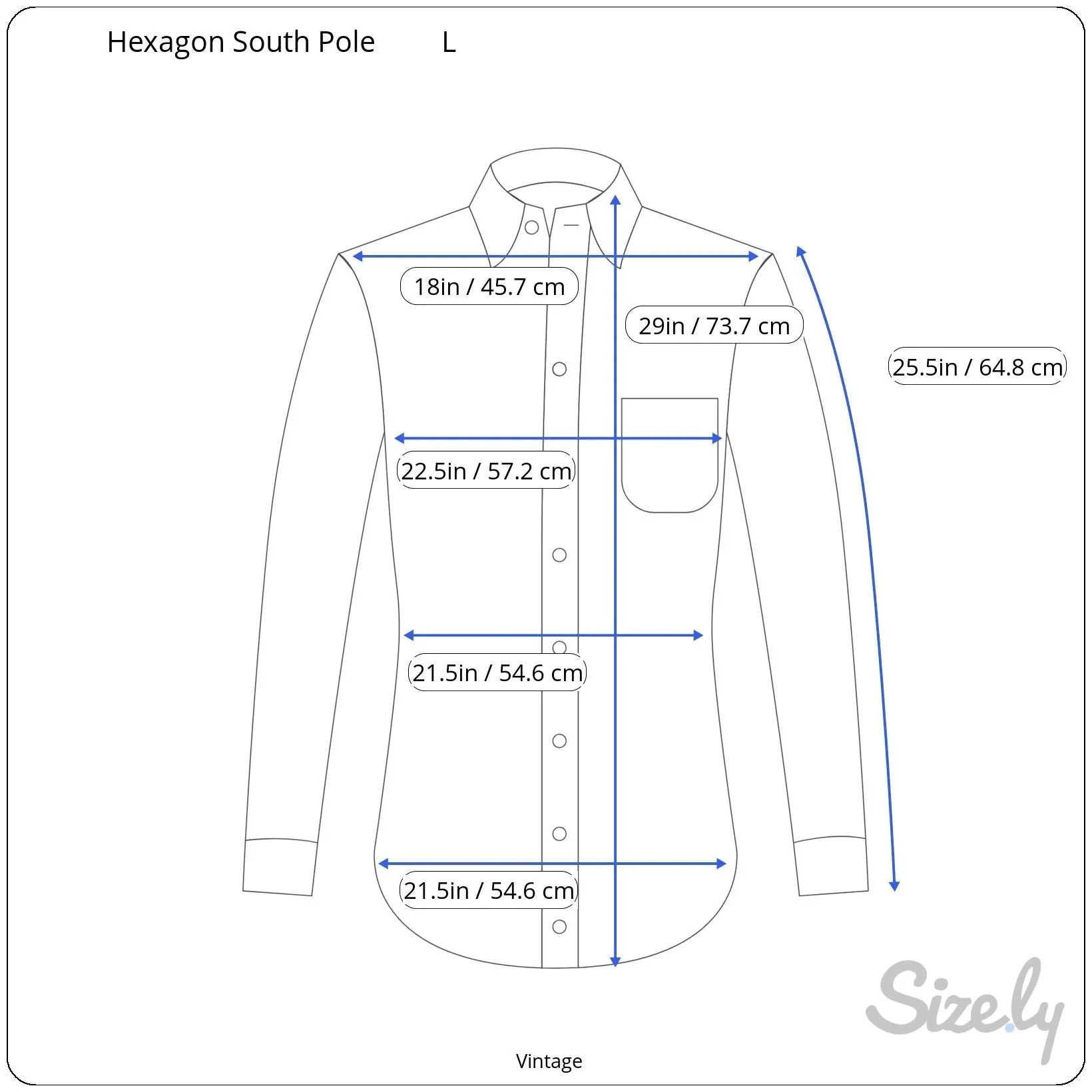 Hexagon Product South Pole Y2K Blue Epaulettes Long Sleeve Snap Closure Shirt L