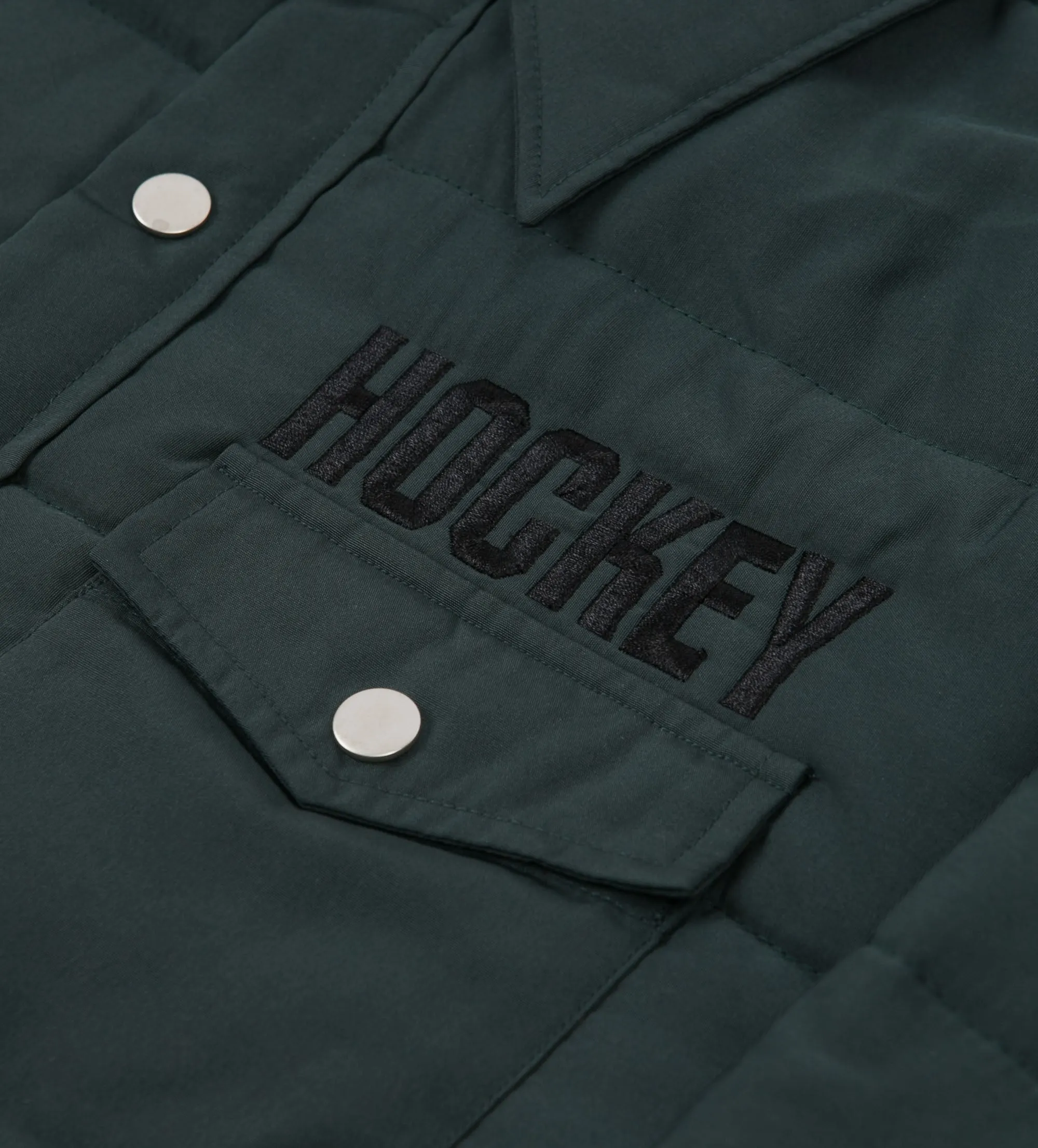 Hockey Down Snap Shirt - Dark Green