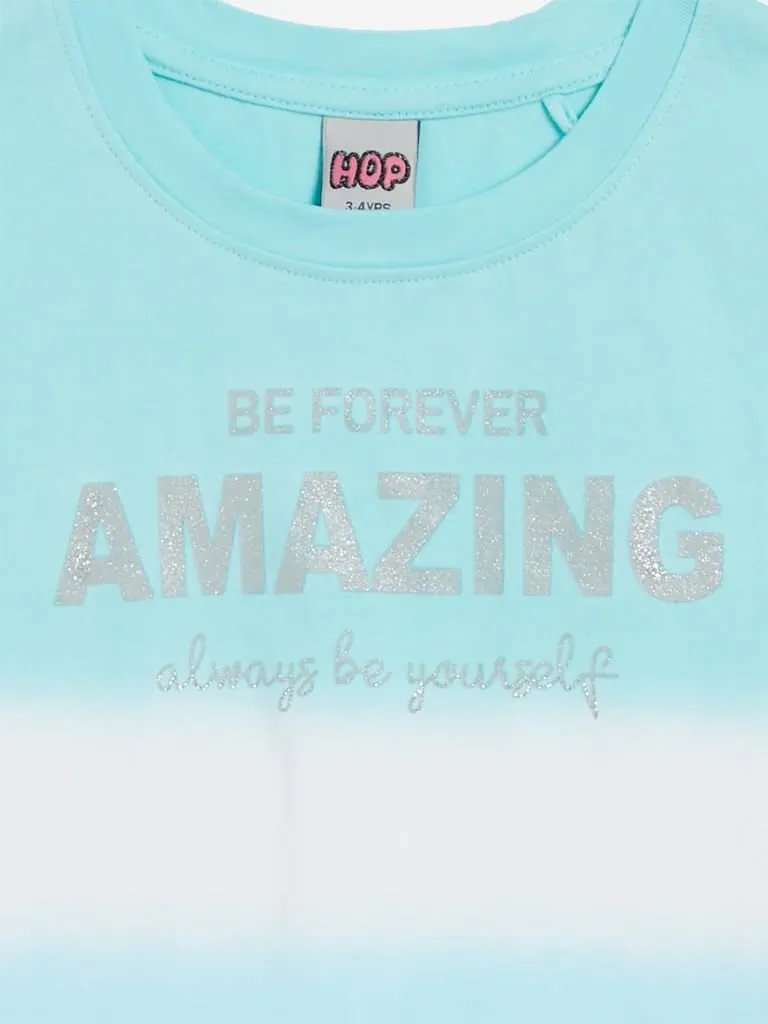 HOP Kids Aqua Colour-Blocked Top