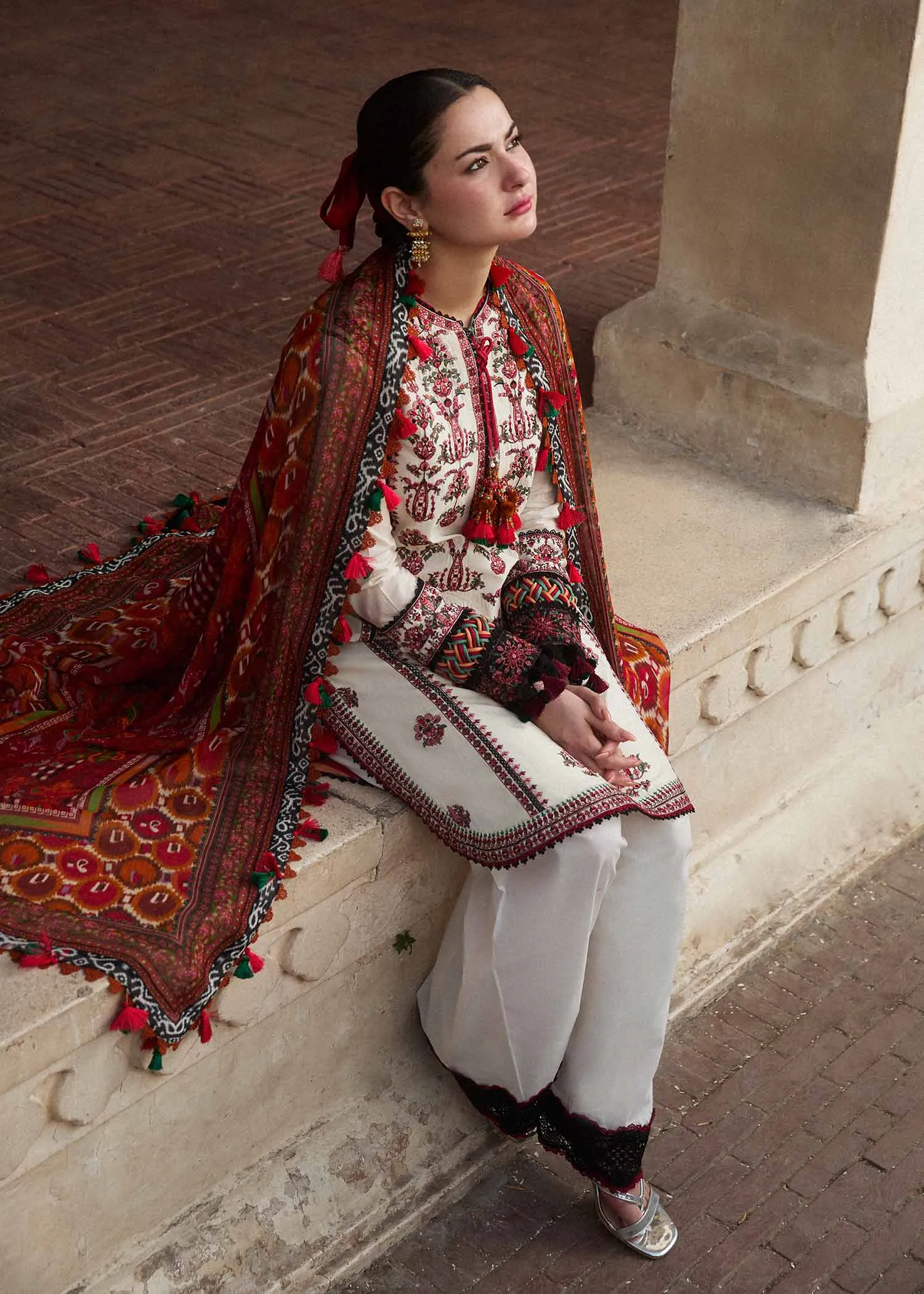 Hussain Rehar Spring/Summer Luxury Lawn – Fawn