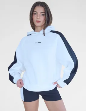 Kaiia Studio Contrast Panel Oversized Hoodie White & Black