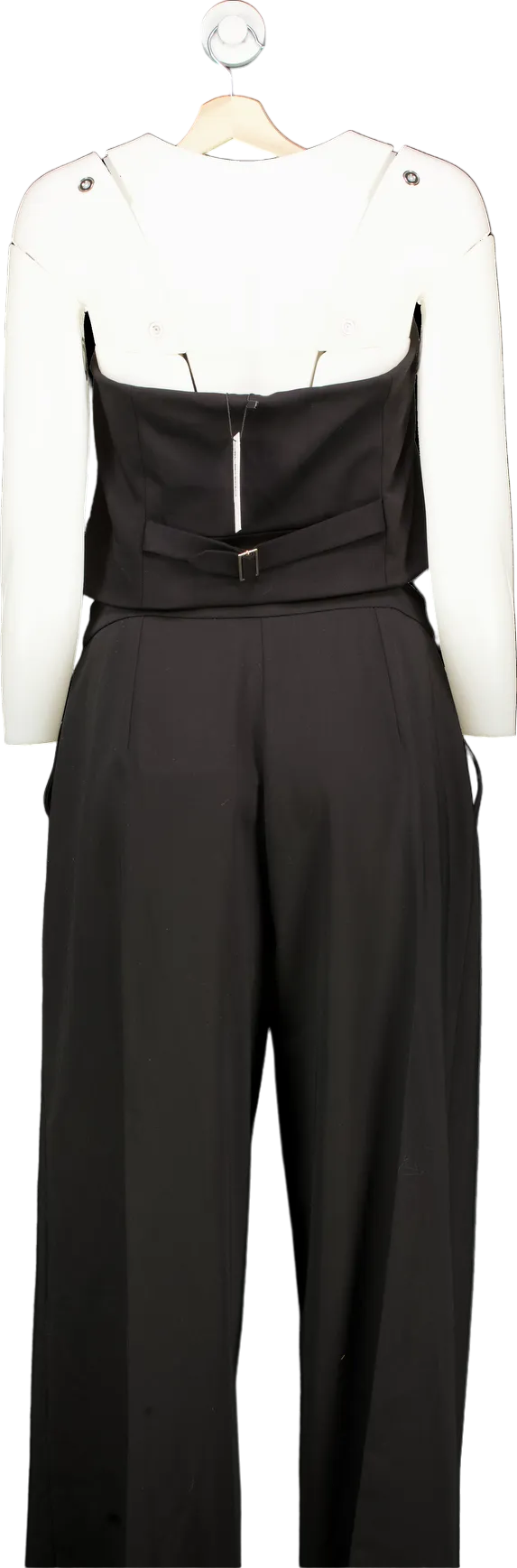 Karen Millen Black Tailored Bandeau Button Detail Jumpsuit UK 14