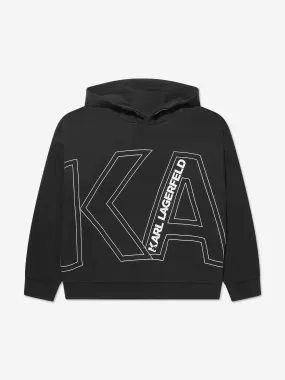 Karl Lagerfeld Boys Logo Hoodie in Black