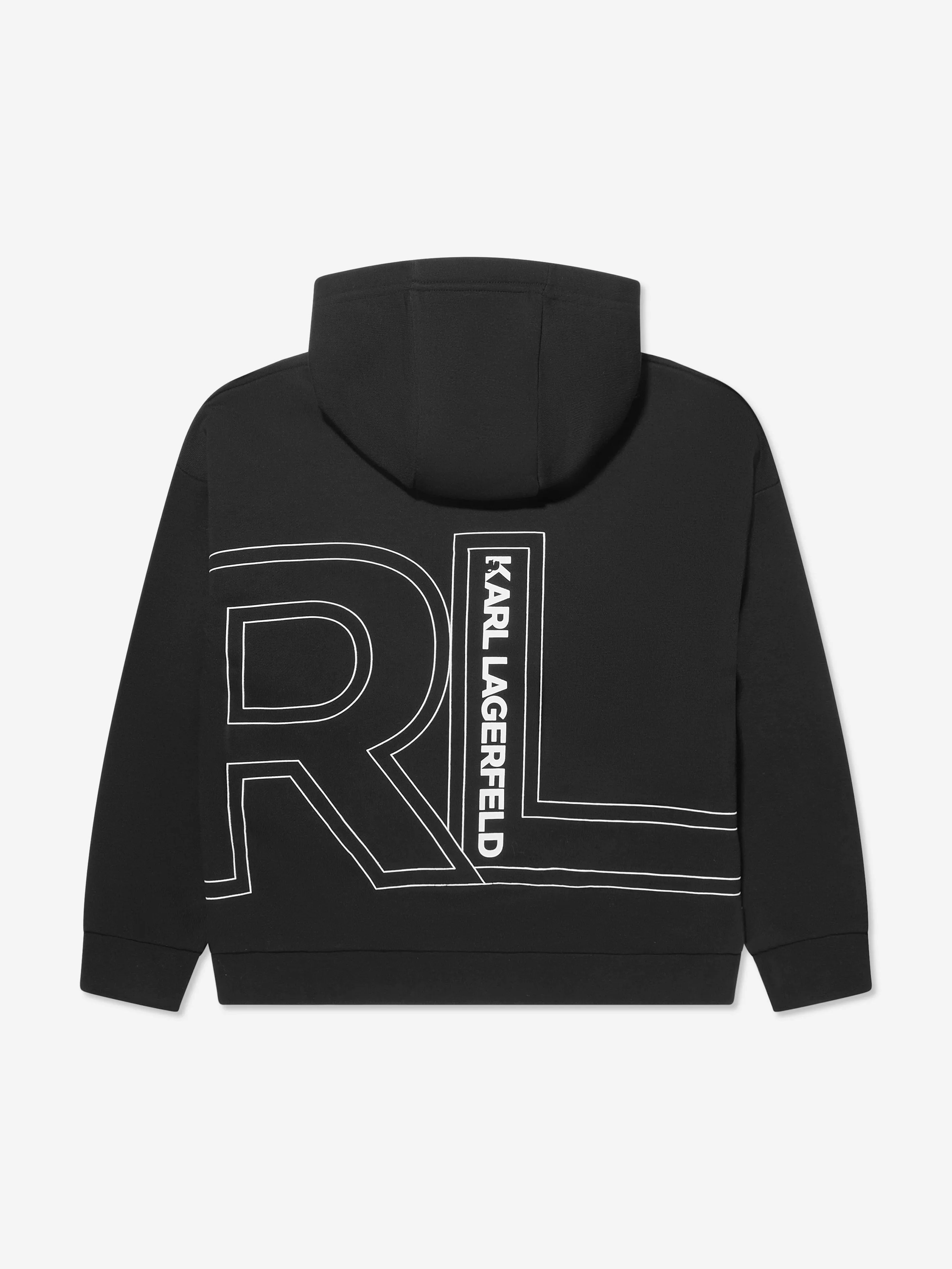 Karl Lagerfeld Boys Logo Hoodie in Black