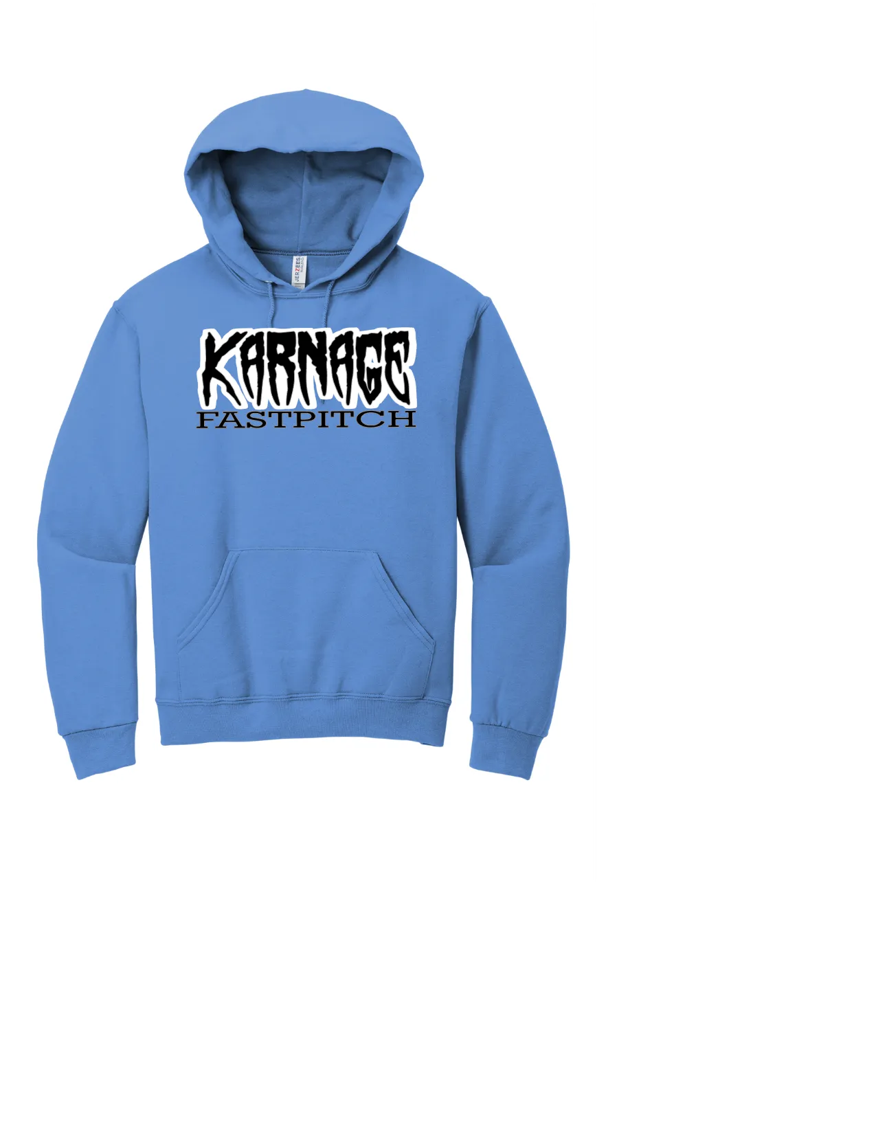 KARNAGE CAROLINA BLUE OR BLACK  HOODIE UNISEX WITH  1 COLOR NUMBER