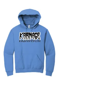 KARNAGE CAROLINA BLUE OR BLACK  HOODIE UNISEX WITH  1 COLOR NUMBER