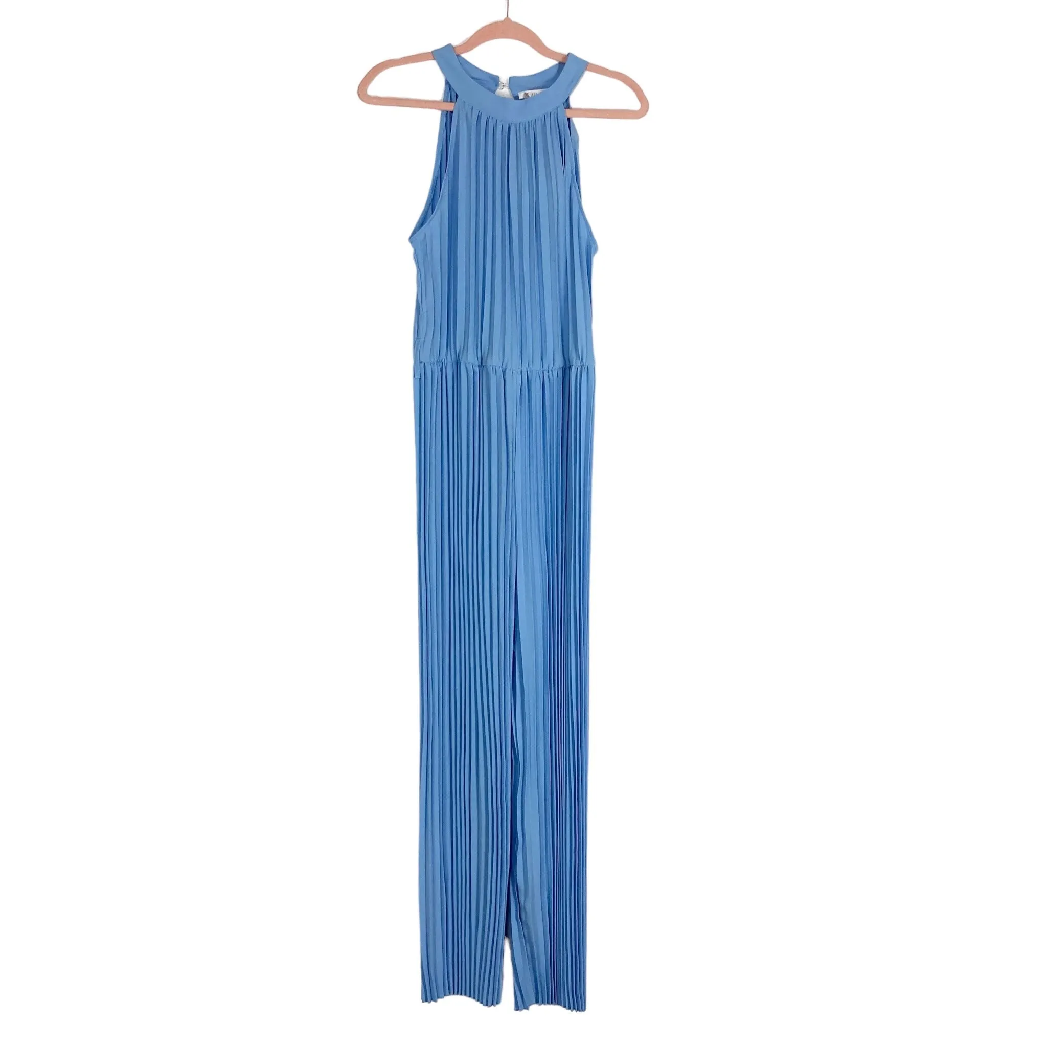 Kirundo Blue Pleated Belted Jumpsuit- Size L