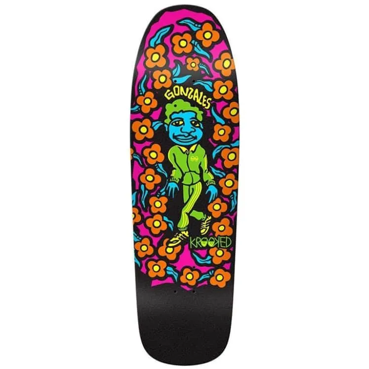 Krooked Mark Gonzalez Sweatpants Blacklight Shaped Skateboard Deck - 9.81