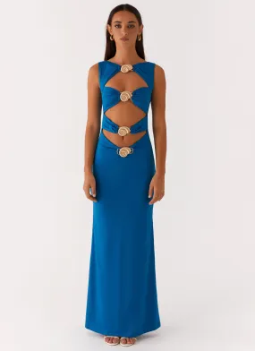 Lagoon Cut Out Maxi Dress - Royal Blue