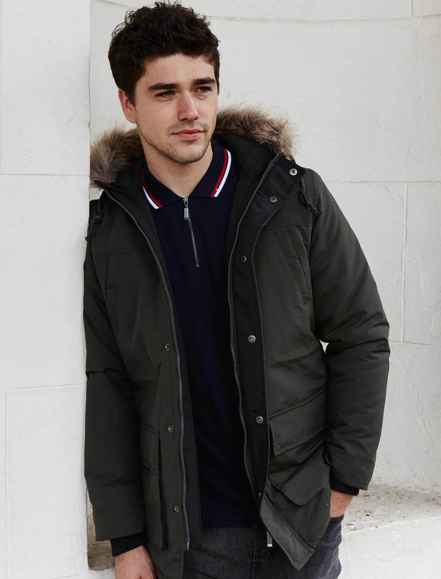 Le Shark Radley navy parka jacket