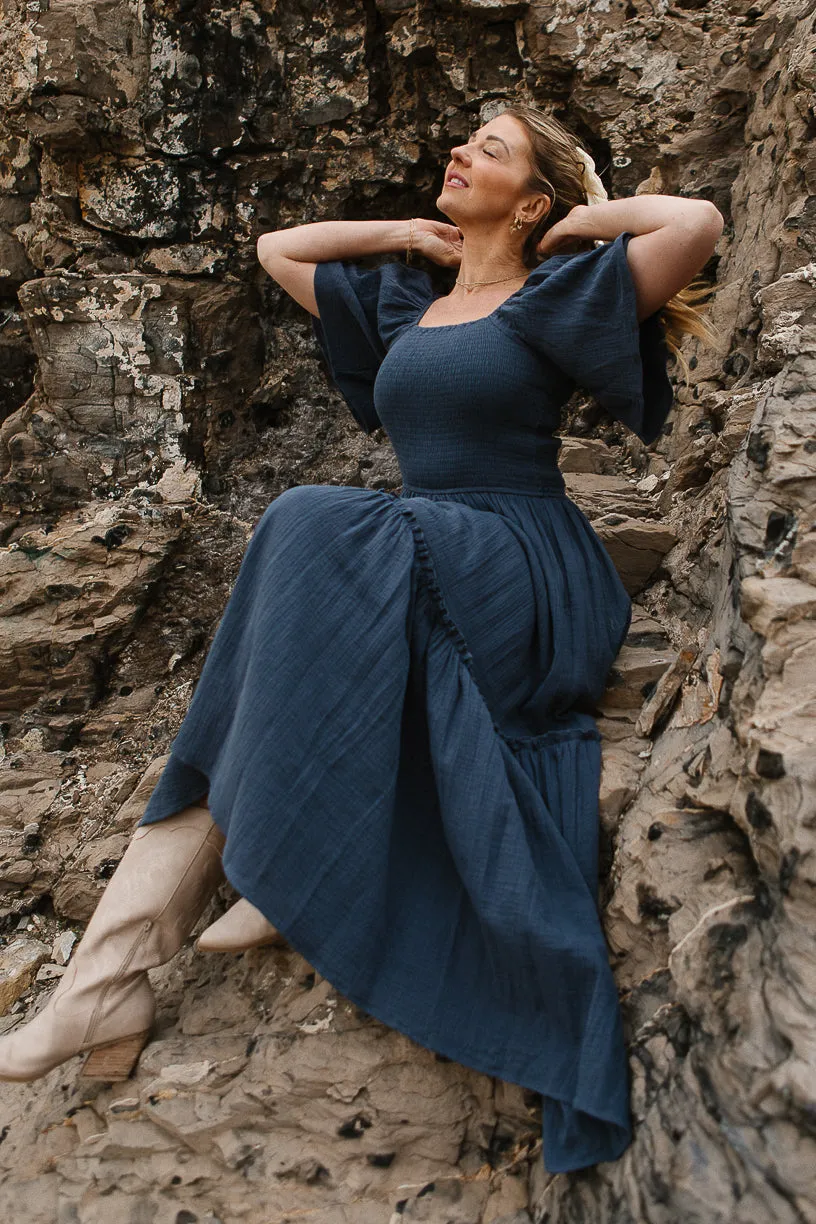 Lennon Maxi Dress in Dusty Blue - FINAL SALE