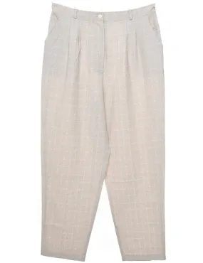 Light Grey Checked Trousers - W33 L28