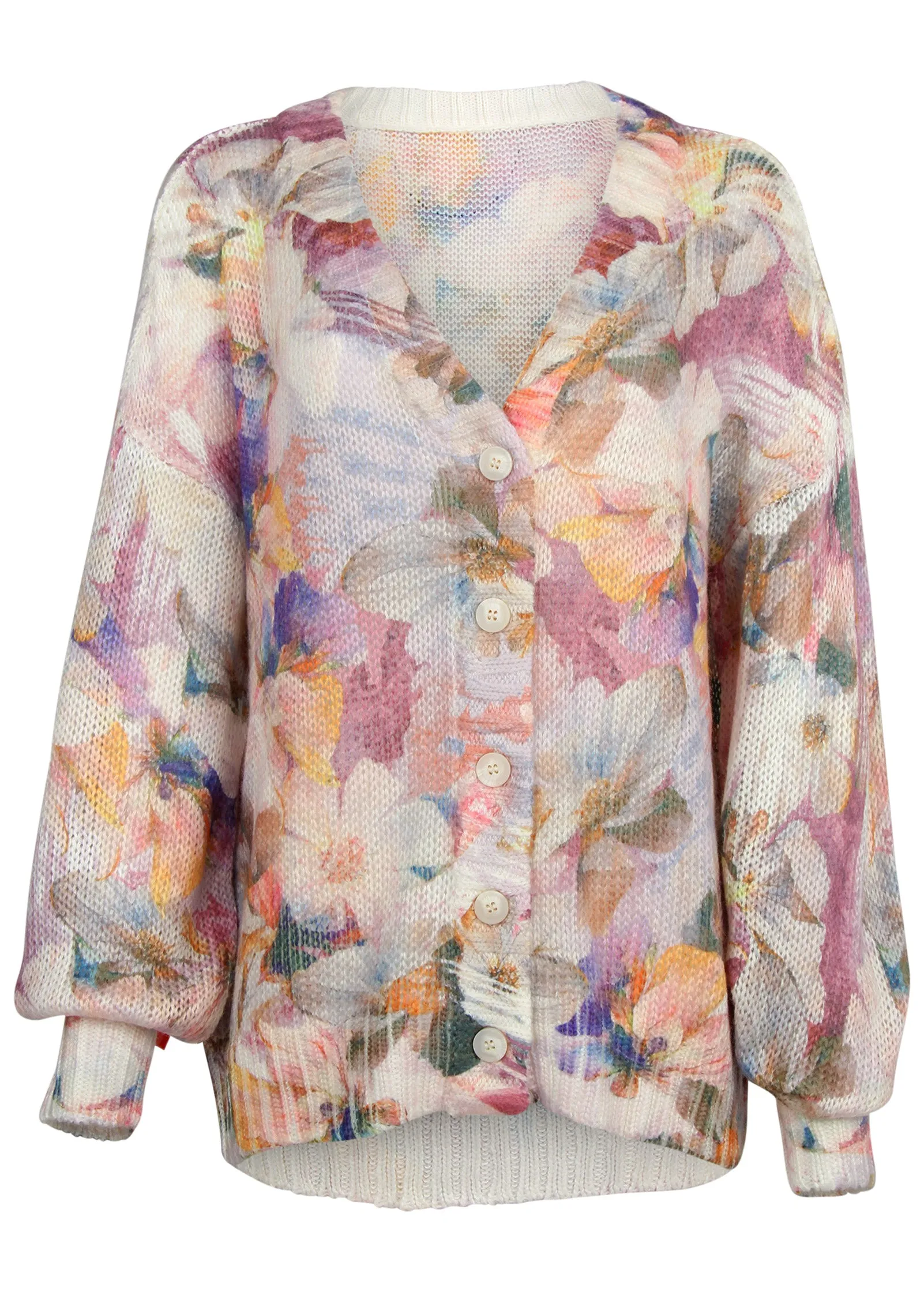 Light Weight Cardigan - Digital Wildflowers