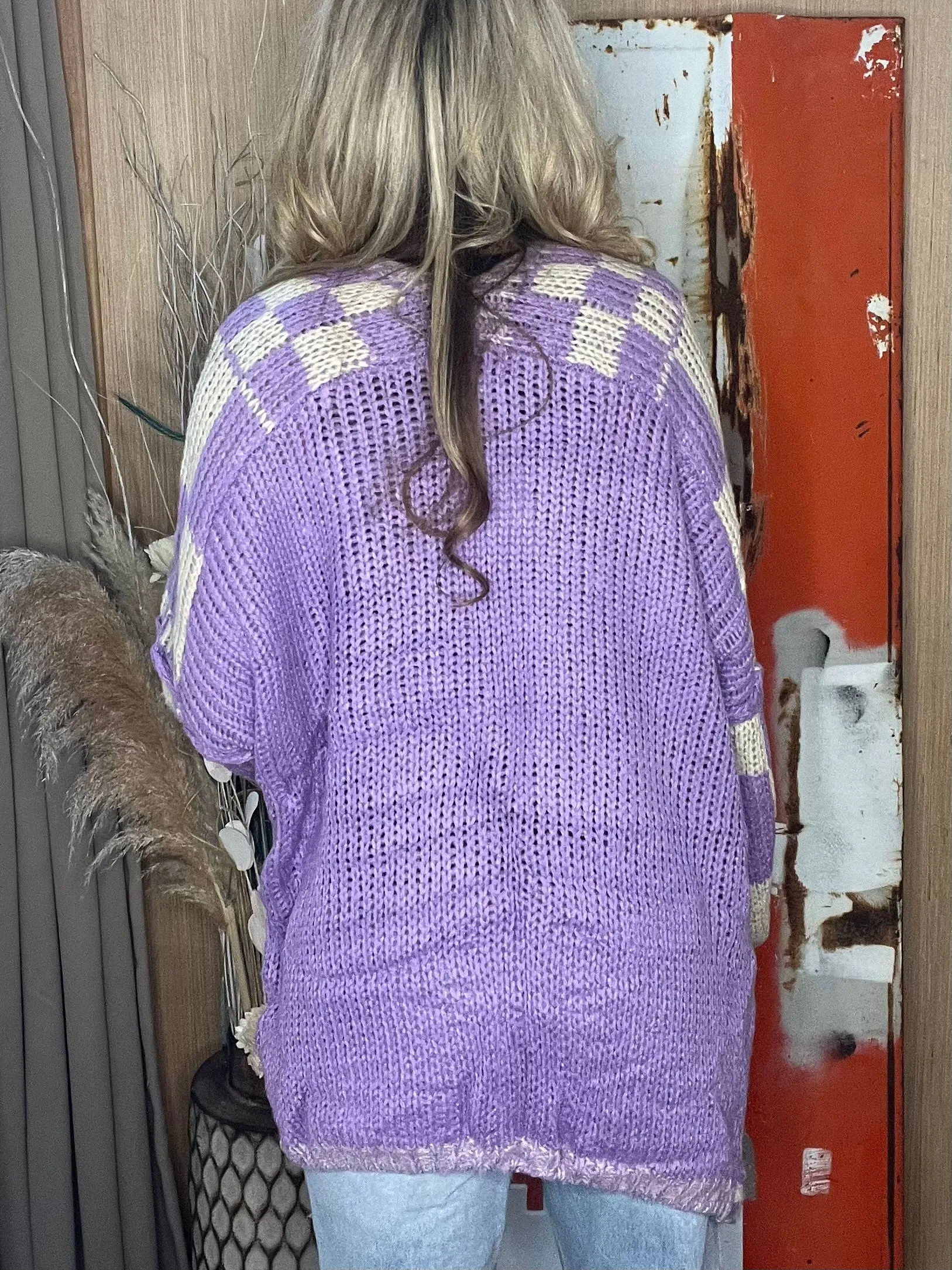 Lilac   Cream Cardigan