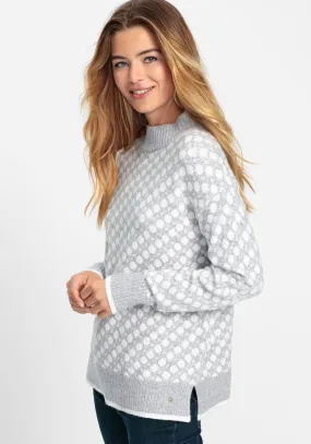 Long Sleeve Pullover in Pearl Grey Melange