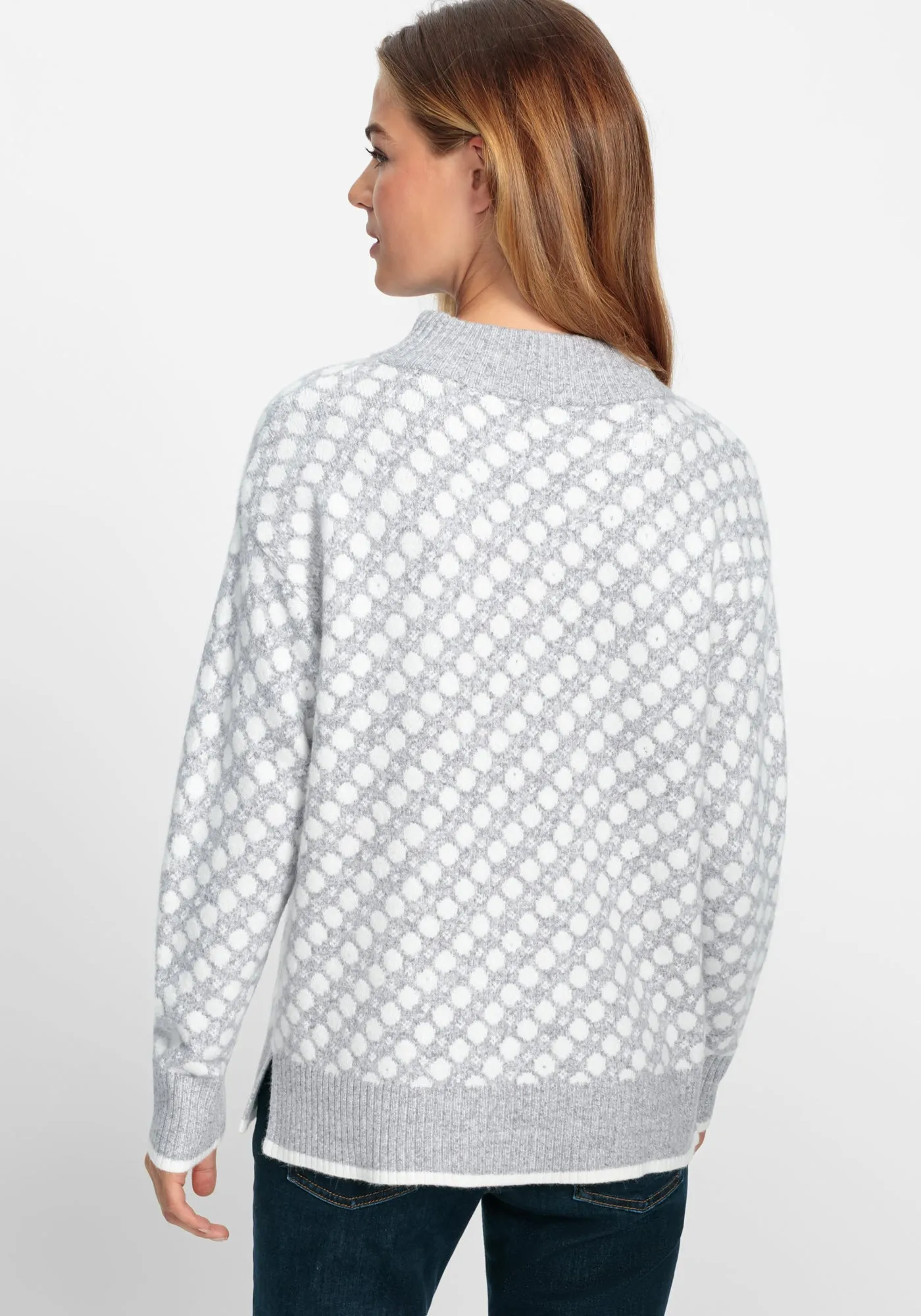 Long Sleeve Pullover in Pearl Grey Melange