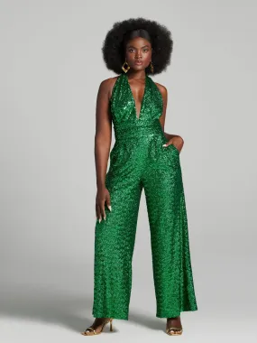 Makayla Sequin Halterneck Jumpsuit