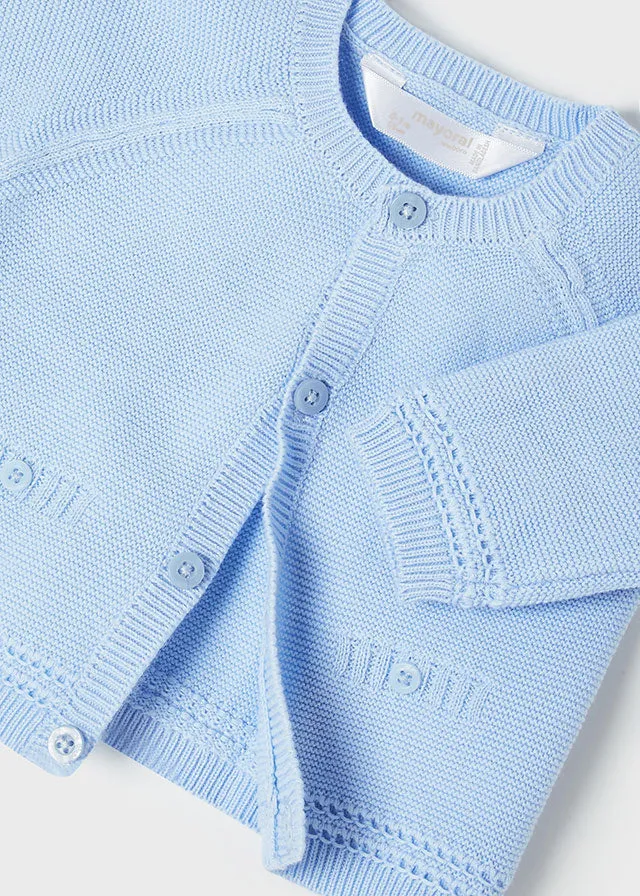 Mayoral Baby Boys Knitted Cardigan Sky Blue 1347